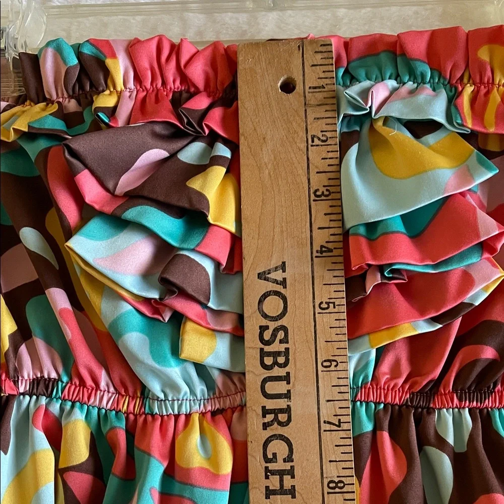 Judith Marsh Colorful Patterned Tweens Strapless Dress  SZ  0-3 - Picture 9 of 9